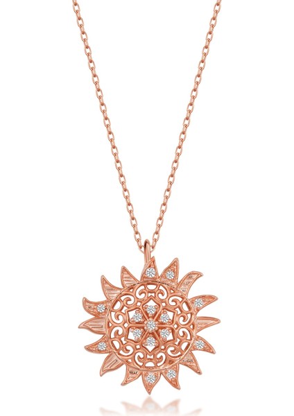 925 Ayar Gümüş Taşlı Güneş Kolye fırsatları