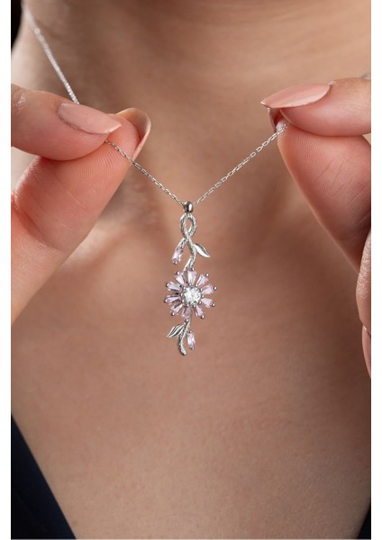 925 Ayar Gümüş Dönen Çiçek Kolye fiyatları