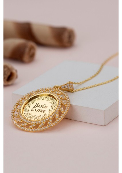 925 Ayar Gümüş Isimli Madalyon Kolye modelleri