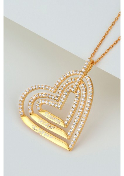 925 Ayar Gümüş Kalpli Kişiye Özel Isimli Kolye modelleri