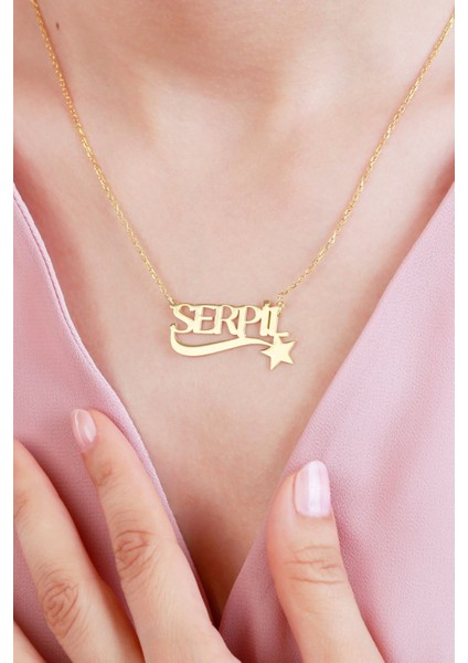 925 Ayar Gümüş Yıldızlı Isimli Kolye fiyatları