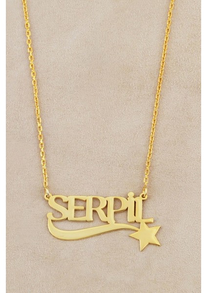 925 Ayar Gümüş Yıldızlı Isimli Kolye modelleri