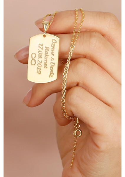 925 Ayar Gümüş Kişiye Özel Isimli Künye Kolye