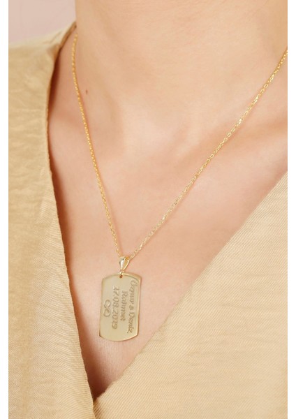 925 Ayar Gümüş Kişiye Özel Isimli Künye Kolye fiyatları