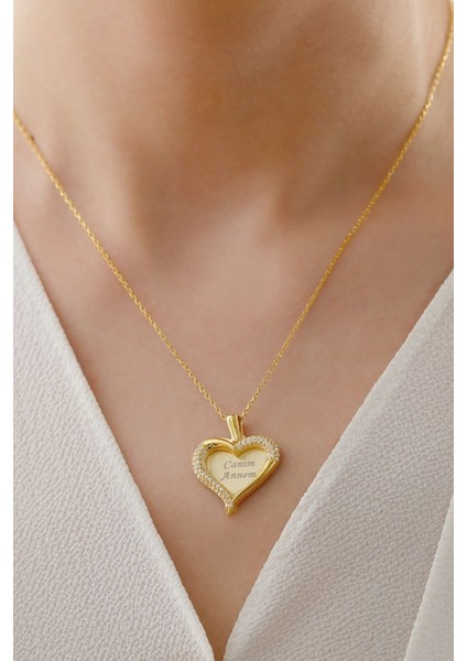 925 Ayar Gümüş Kişiye Özel Isimli Oynar Kalpli Kolye fiyatları