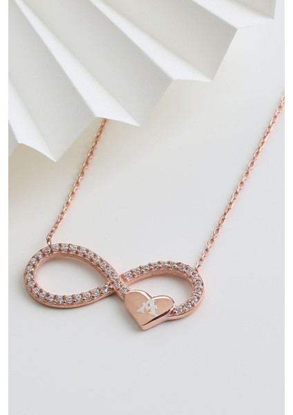 925 Ayar Gümüş Sonsuzluk Minik Kalpli Harf Kolye modelleri