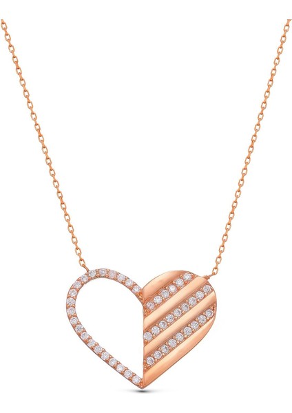 925 Ayar Gümüş Gold Kalp Kolye indirimleri