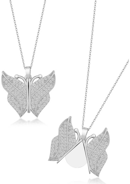 925 Ayar Gümüş Gold Açılabilen Isimli Kelebek Kolye indirimleri