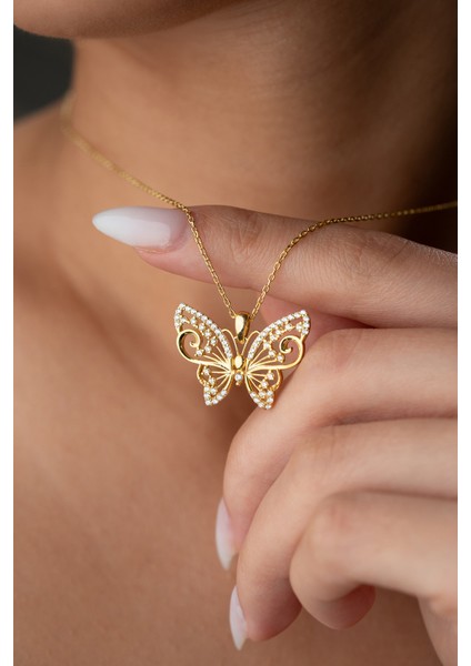 925 Ayar Gümüş Kelebek Kolye modelleri