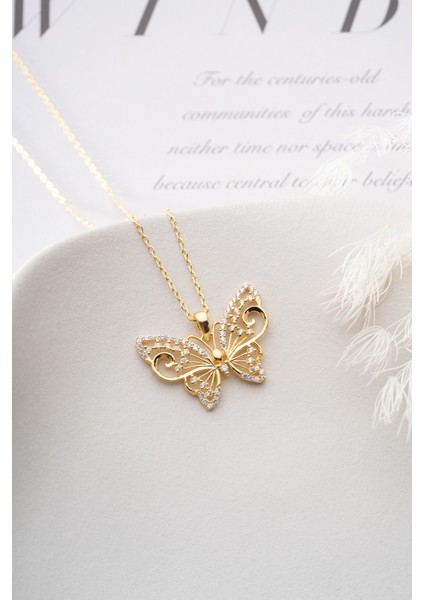 925 Ayar Gümüş Kelebek Kolye