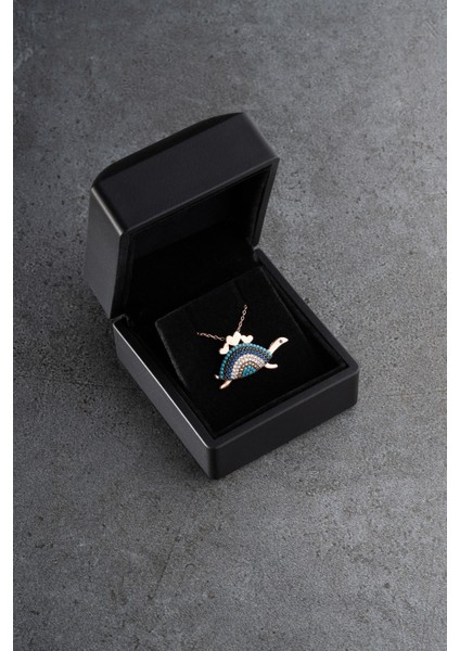 925 Ayar Gümüş Işıklı Kutuda Kaplumbağa Kolye