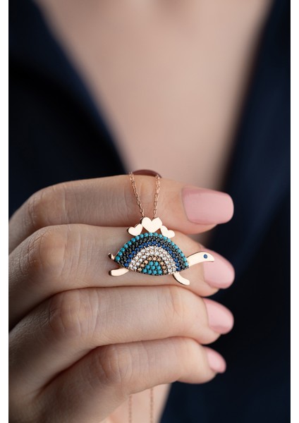 925 Ayar Gümüş Işıklı Kutuda Kaplumbağa Kolye fiyatları