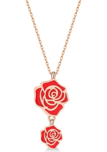 925 Ayar Gümüş Güllü Kolye