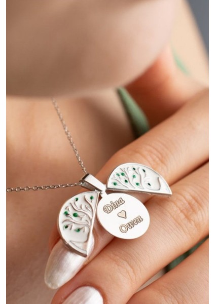 925 Ayar Gümüş Kişiye Özel Isimli Açılabilen Hayat Ağacı Kolye fırsatları