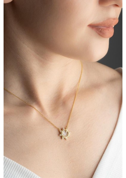 925 Ayar Gümüş Güneş Kolye