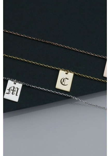 925 Ayar Gümüş Harfli Plaka Kolye fiyatları