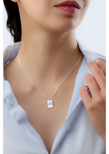925 Ayar Gümüş Harfli Plaka Kolye modelleri