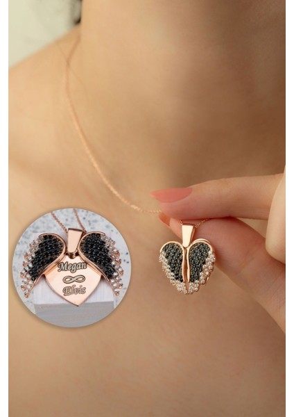 925 Ayar Gümüş Kişiye Özel Kanatlı Açılabilen Kalp Kolye fiyatları