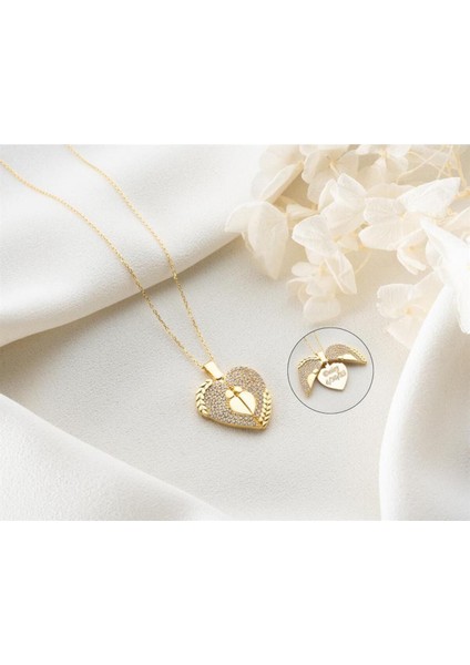 925 Ayar Gümüş Açılabilen Kişiye Özel Aşk Kolye