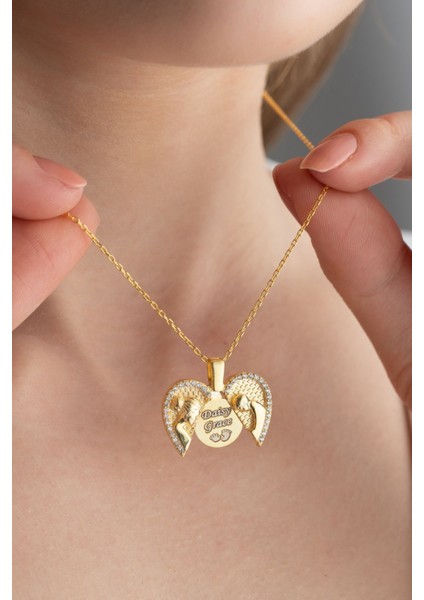 925 Ayar Gümüş Açılabilen Isimli Anne Bebek Kolye modelleri