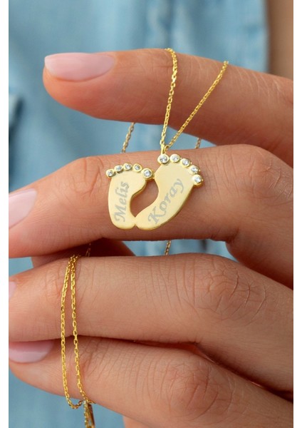 925 Ayar Gümüş Isimli Ayakizi Kolye