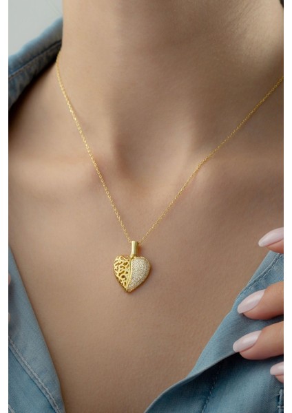 925 Ayar Gümüş Kanatlı Kalp Kolye fırsatları