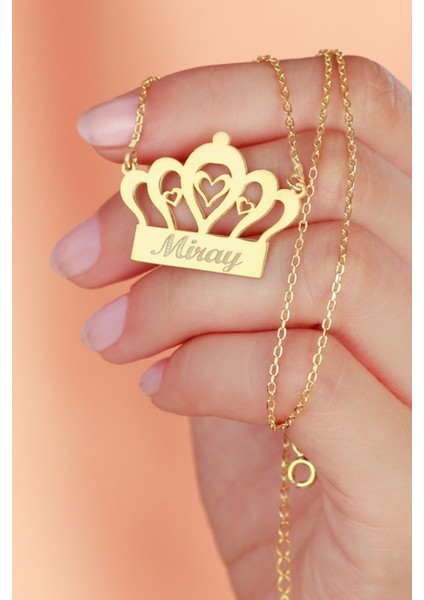 925 Ayar Gümüş Isimli Taç Kolye