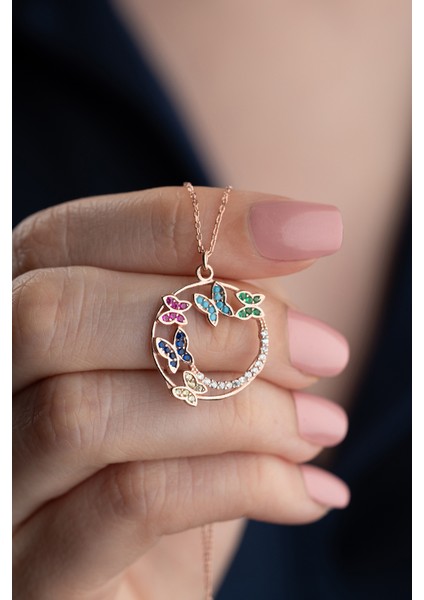 925 Ayar Gümüş Işıklı Kutuda Kelebek Kolye Kolye fiyatları