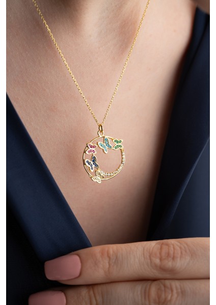 925 Ayar Gümüş Işıklı Kutuda Kelebek Kolye Kolye modelleri