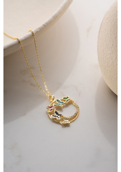 925 Ayar Gümüş Işıklı Kutuda Kelebek Kolye Kolye fırsatları