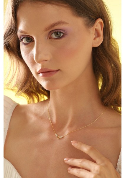 925 Ayar Gümüş Kanatlı Kalp Kolye