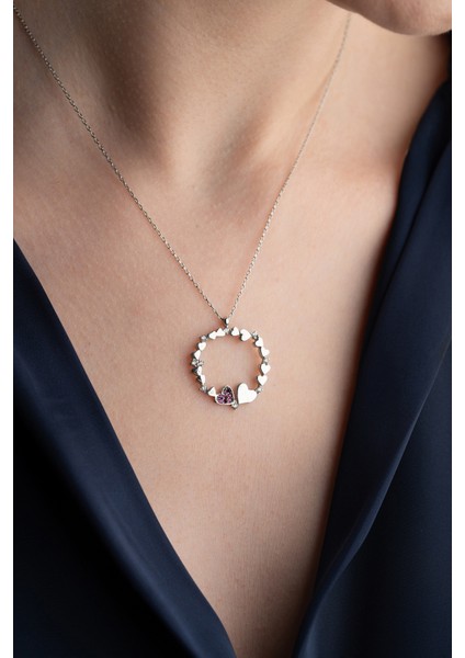 925 Ayar Gümüş Kalpli Kolye