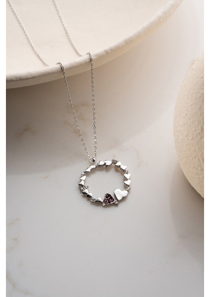 925 Ayar Gümüş Kalpli Kolye indirimleri