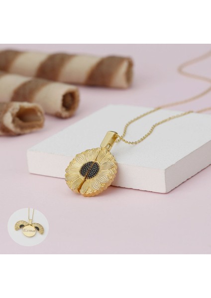 925 Ayar Gümüş Isimli Açılan Ay Çiçeği Kolye fırsatları