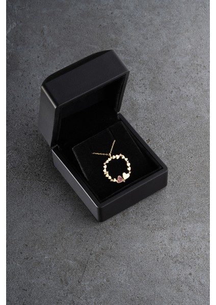 925 Ayar Gümüş Işıklı Kutuda Kalpli Kolye