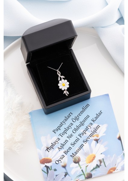 925 Ayar Gümüş Mineli Dönen Papatya Kolye fiyatları