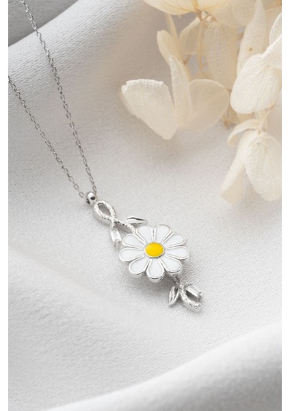 925 Ayar Gümüş Mineli Dönen Papatya Kolye indirimleri