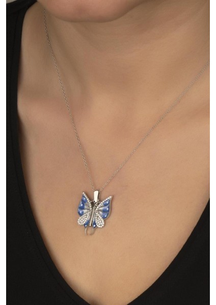 925 Ayar Gümüş Açılabilen Kelebek Kolye fırsatları