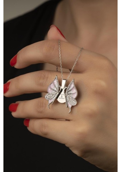 925 Ayar Gümüş Açılabilen Kelebek Kolye fiyatları