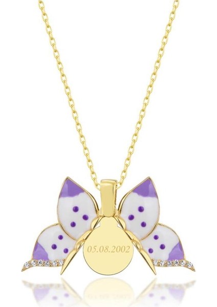 925 Ayar Kelebek Açılabilen Isimli Gümüş Kolye