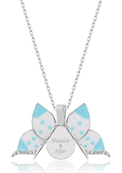 925 Ayar Kelebek Açılabilen Isimli Gümüş Kolye fiyatları