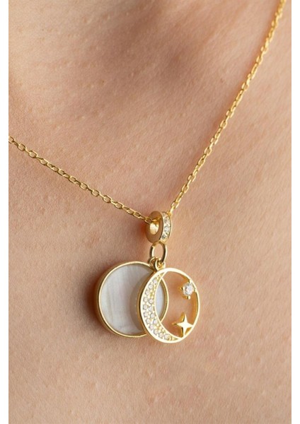 925 Ayar Gümüş Ay Yıldız Kolye