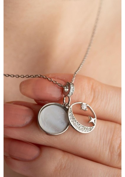 925 Ayar Gümüş Ay Yıldız Kolye modelleri