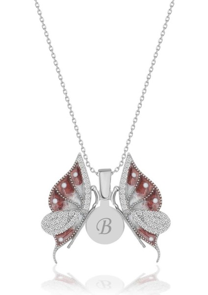 925 Ayar Gümüş Açılabilen Kelebek Kolye