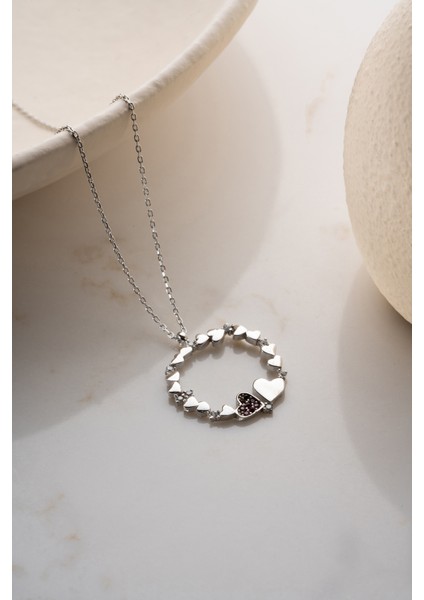 925 Ayar Gümüş Kalpli Kolye