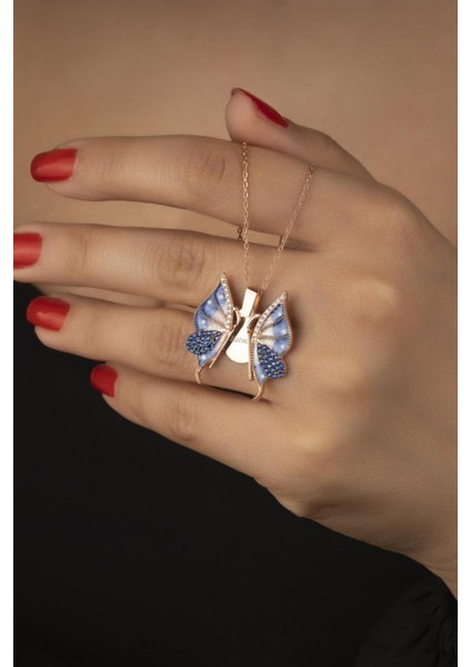 925 Ayar Gümüş Açılabilen Kelebek Kolye fiyatları