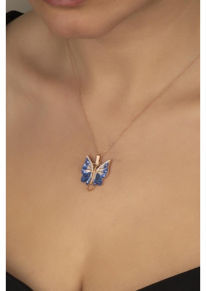 925 Ayar Gümüş Açılabilen Kelebek Kolye fırsatları