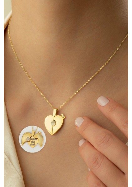 925 Ayar Gümüş Tek Taşlı Açılan Kalp Kolye indirimleri