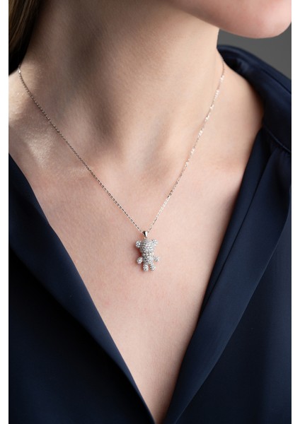 925 Ayar Gümüş Ayıcık Kolye