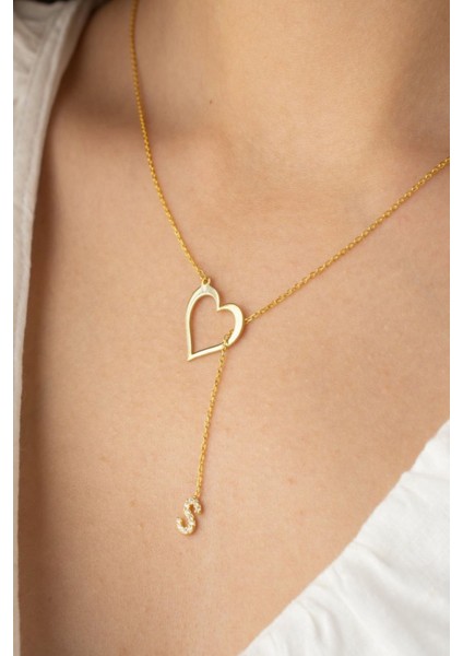 925 Ayar Gümüş Kişiye Özel Harfli Kalp Kolye modelleri